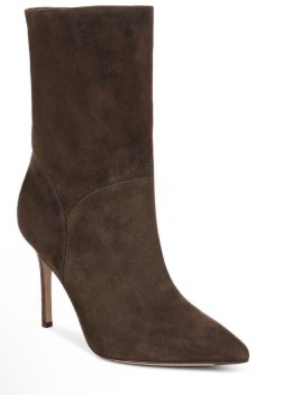 Veronica Beard Dark Brown Suede Pointed-Toe heeled Boot